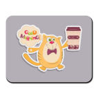 Кот, кофе и фраза Доброе утро!