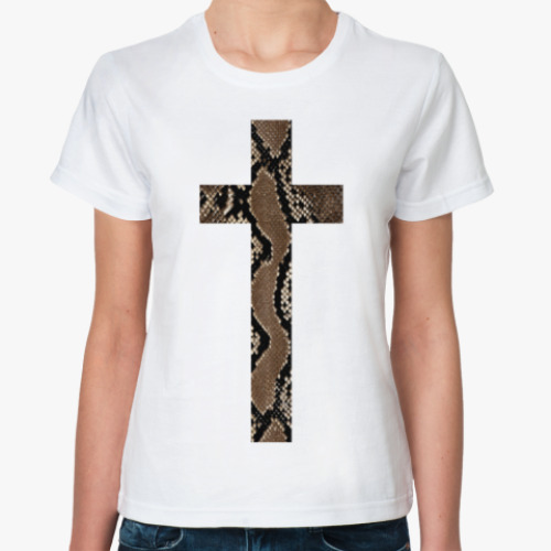 Классическая футболка крест с текстурой 'Питон'