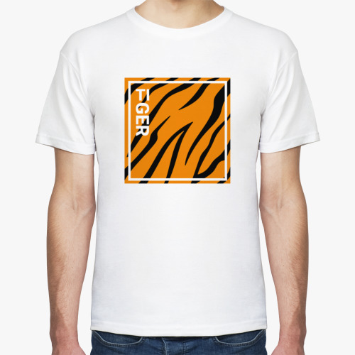 Футболка с принтом Стильные тигриные полосы (Tiger)
