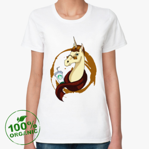 Женская футболка из органик-хлопка Единорог Кофеман