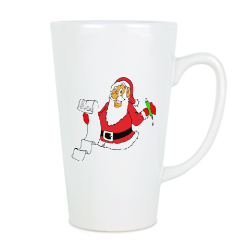 Чашка Латте с принтом Дед Мороз