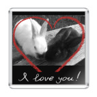 Магнит 6.5 x 6.5 см Зайцы-кролики