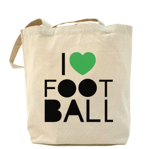 Сумка шоппер с принтом Я люблю футбол