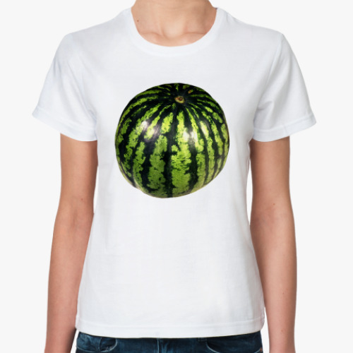 Классическая футболка с принтом Арбуз