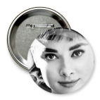 Значок 75 мм Одри Хепберн