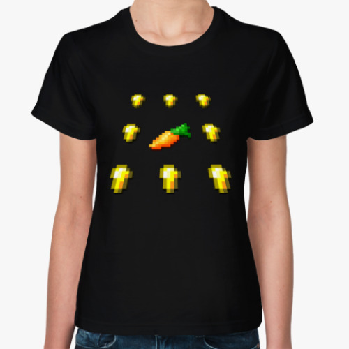 Женская футболка MineCraft - Золотая морковь