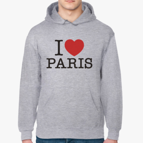 Толстовка худи I love PARIS