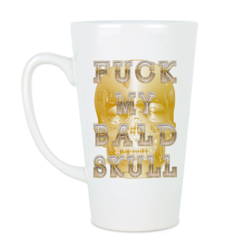 Чашка Латте с принтом FUCK MY BALD SKULL