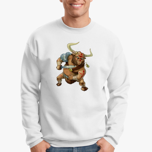 Свитшот с принтом Бык-гладиатор