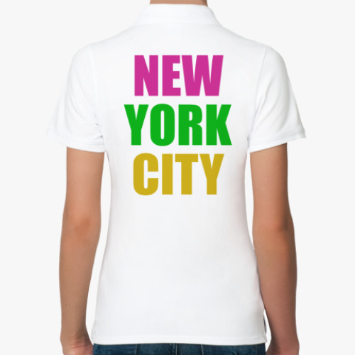 Женская рубашка поло (печать) Нью-Йорк