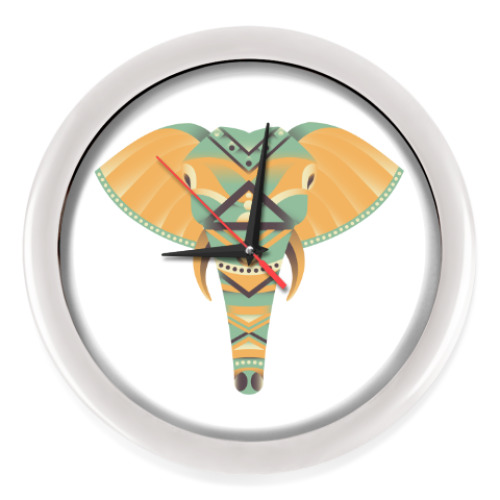 Настенные часы с принтом Геометрический слон