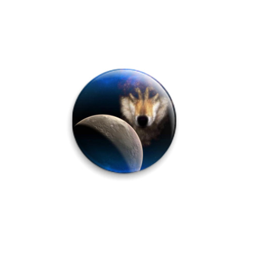 Значок 25мм с принтом волк