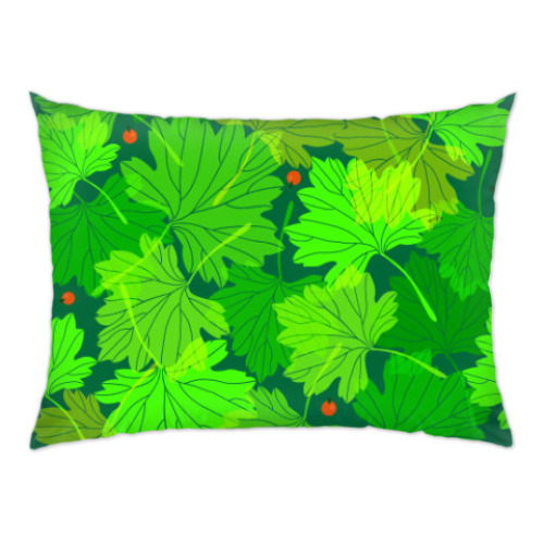 Подушка с принтом Листья смородины