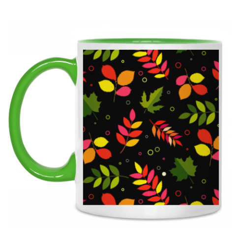 Кружка с принтом Разноцветные листья