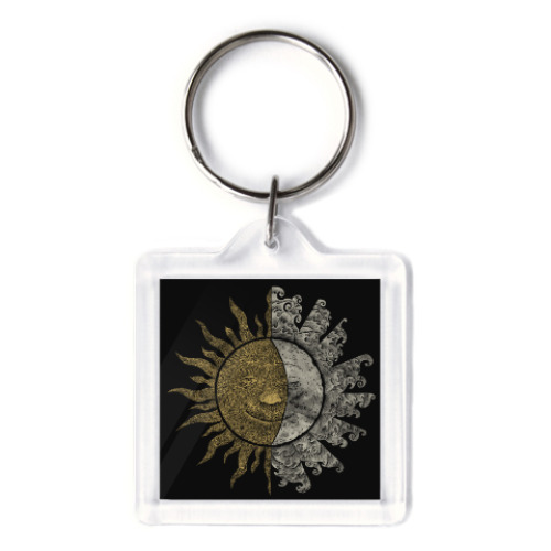 Брелок с принтом Солнце и Луна