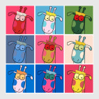 Постер 75 х 75 см Жирафы Уорхола