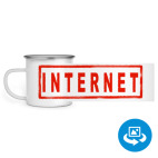 Кружка металлическая белая (круговая запечатка)