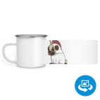 Кружка металлическая белая (круговая запечатка)