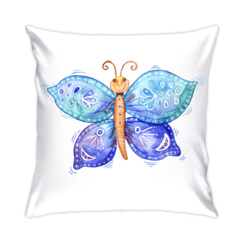 Подушка Акварельная бабочка