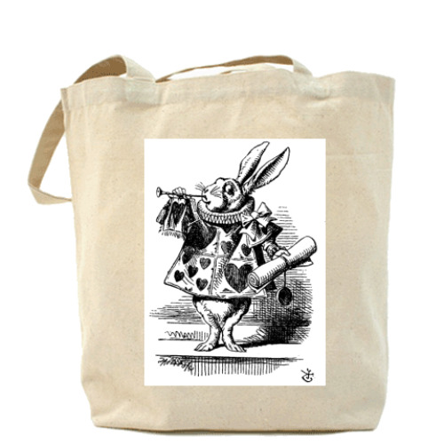 Сумка шоппер с принтом Белый Кролик