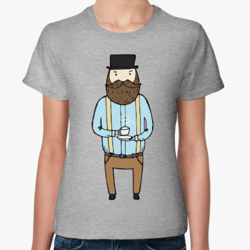 Женская футболка Джентльмен с чашечкой чая