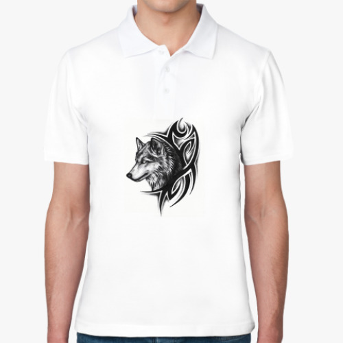 Рубашка поло с принтом Волк