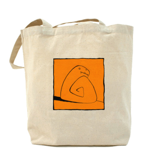 Сумка шоппер с принтом Ящерица.