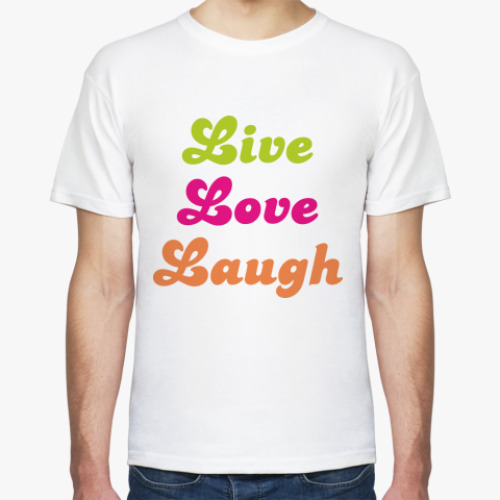 Футболка с принтом  Live Love Laugh