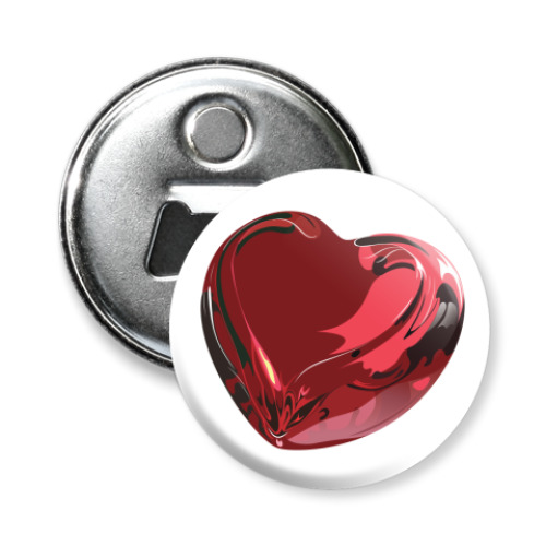 Магнит-открывашка с принтом Сердце