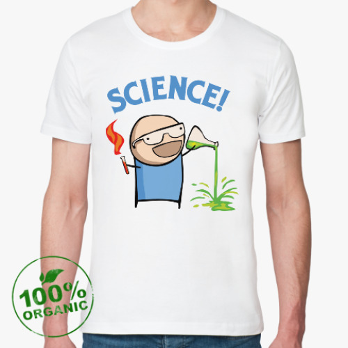 Футболка из органик-хлопка с принтом Science! Ботан