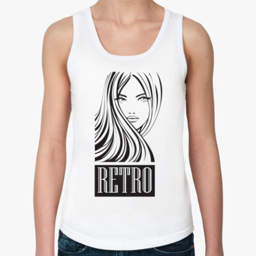 Женская майка с принтом Retro girl