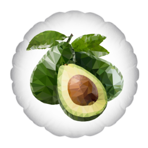 Подушка Avocado. LOW POLY.