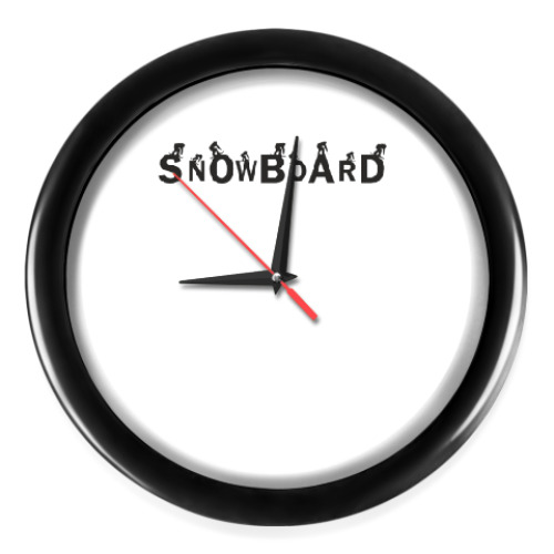 Настенные часы с принтом Snowboard