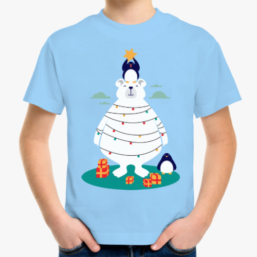 Детская футболка Новый год на Северном Полюсе