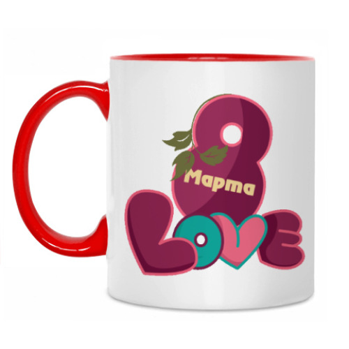 Кружка с принтом 8 Марта