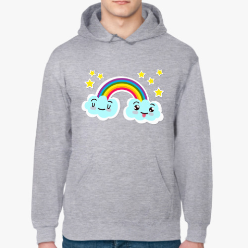 Толстовка худи с принтом Улыбка радуги