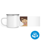 Кружка металлическая белая (круговая запечатка)