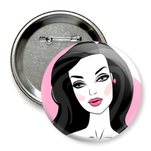 Значок 75мм Стильная кукла