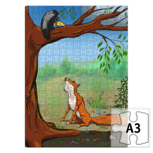 Пазл Ворона и лисица