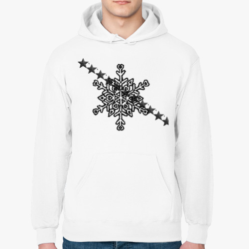 Толстовка худи с принтом Снежинка