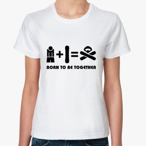 Классическая футболка с принтом Born to be together