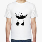 Классическая футболка Panda with guns. Панда