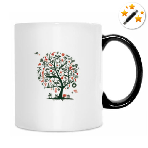 Кружка-хамелеон с принтом Дерево