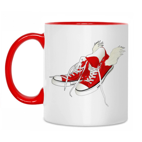 Кружка с принтом Красные кеды