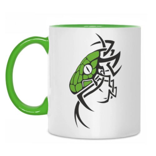 Кружка с принтом Змея тату