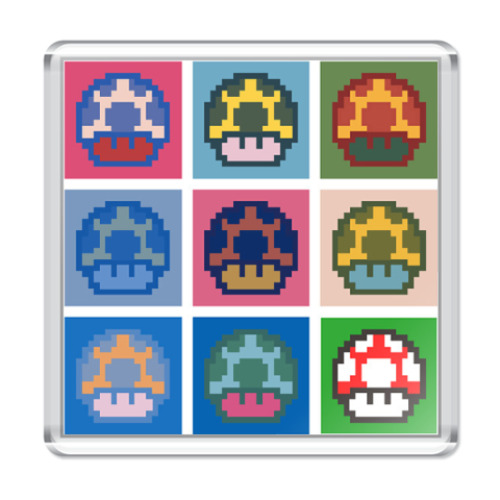 Магнит 'Pop-art mushrooms'
