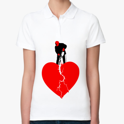 Женская рубашка поло (печать) с принтом BreakHeart