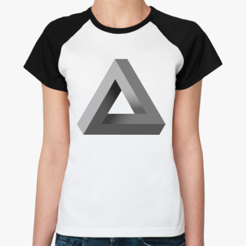 Женская футболка реглан Невозможный Треугольник 3D