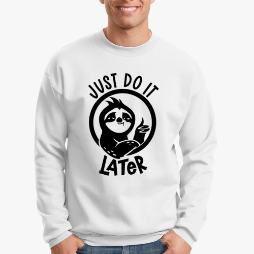 Свитшот с принтом Ленивец прокрастинатор