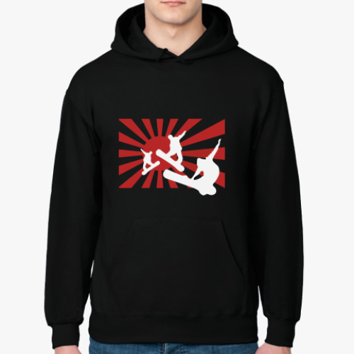 Толстовка худи с принтом Сноуборд sunrise